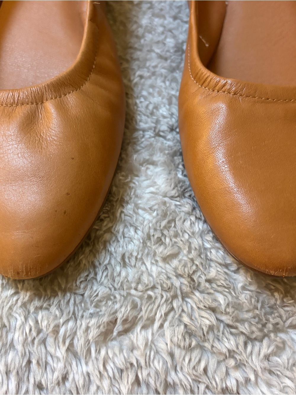 Lucky Brand Cognac Leather Ballet Flats - Picture 2 of 11